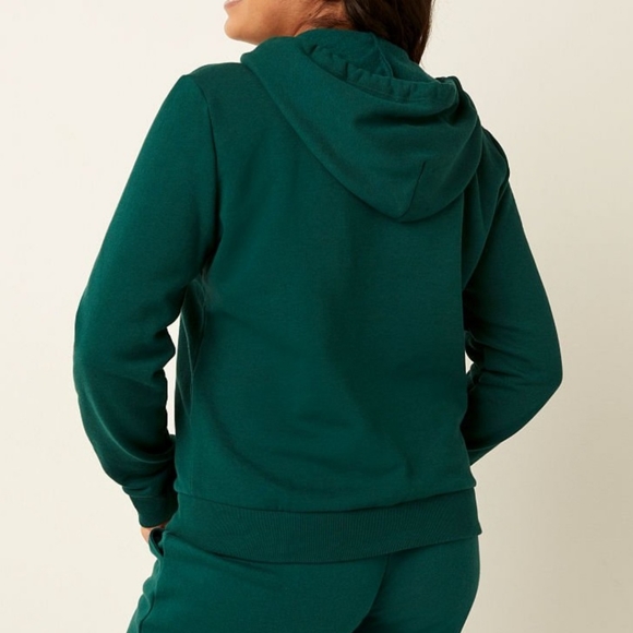 Victoria's Secret PINK XL Dark Garden Green Everyday Lounge Full-Zip Hoodie - Picture 2 of 5